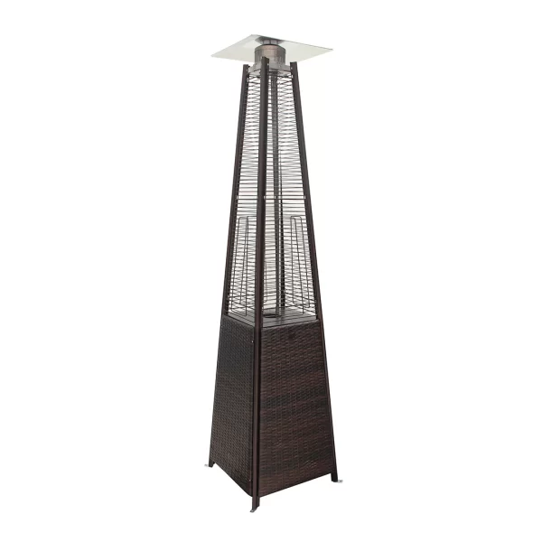 Estufa calefactor exterior de patio terraza tipo pirámide estilo rattan