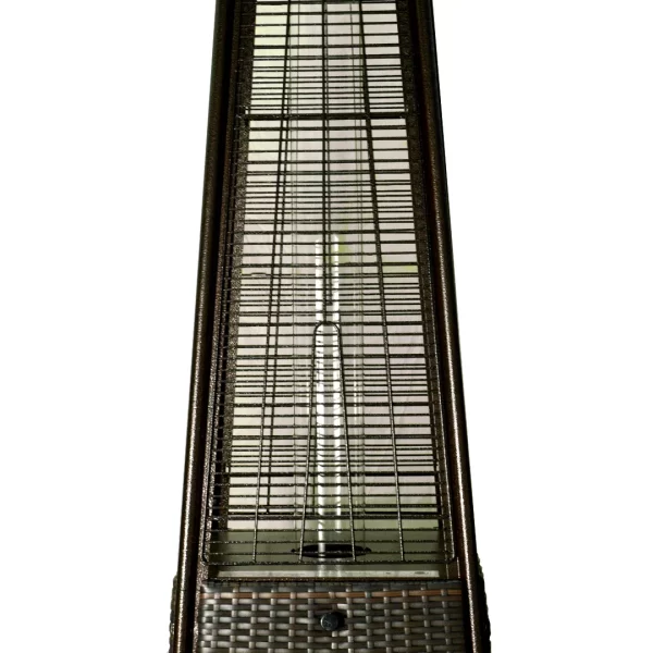 Estufa calefactor exterior de patio terraza tipo pirámide estilo rattan - Imagen 3