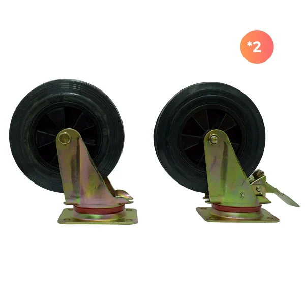 Pack de 4 ruedas para contenedores de basura 1100lts QRubber