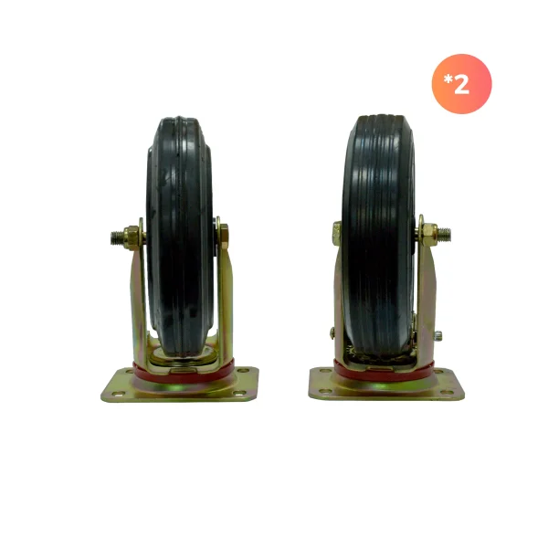 Pack de 4 ruedas para contenedores de basura 1100lts QRubber - Imagen 2