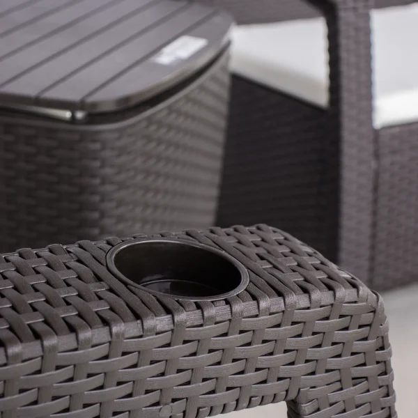 Set Juego terraza + Cooler table Ferrara | Modelo Comfort | color café oscuro – MQ - Imagen 3