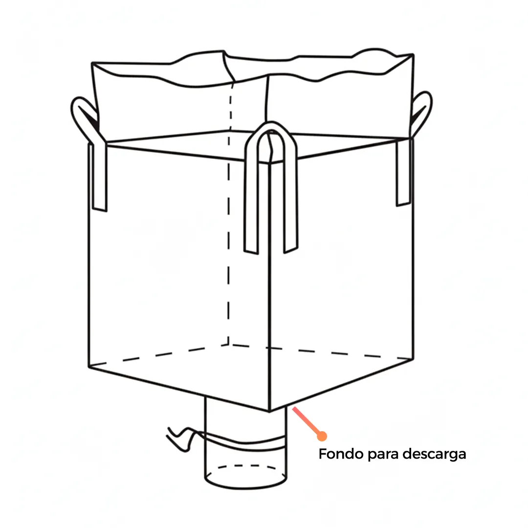 Jumbo bag/Maxi saco Pack 5 unidades Uso pesado/construcción Cap 2 ton Con fondo de descarga - Imagen 5