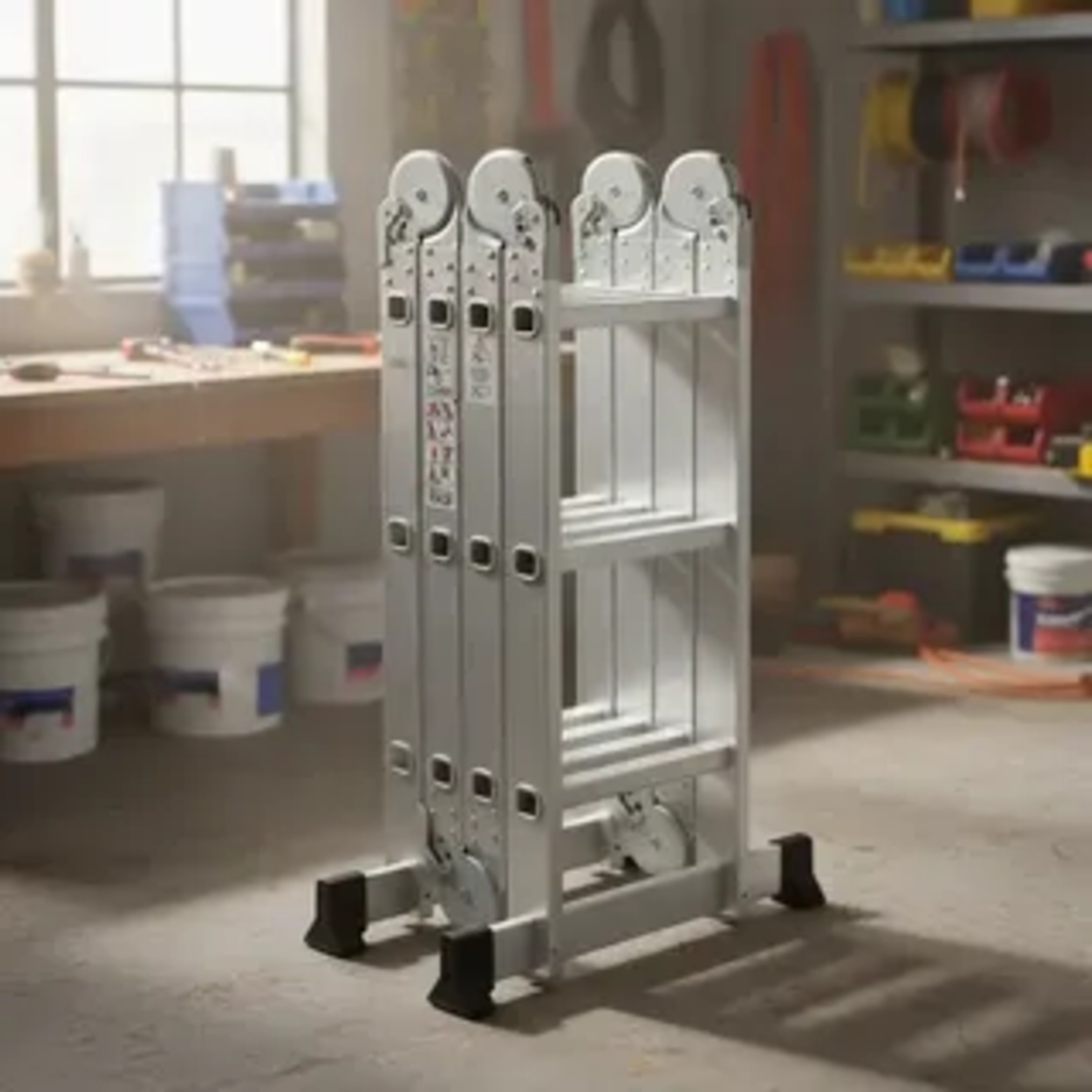 Escalera Aluminio Multiuso 3,5 mt. 12 peldaños QRubber - Imagen 4