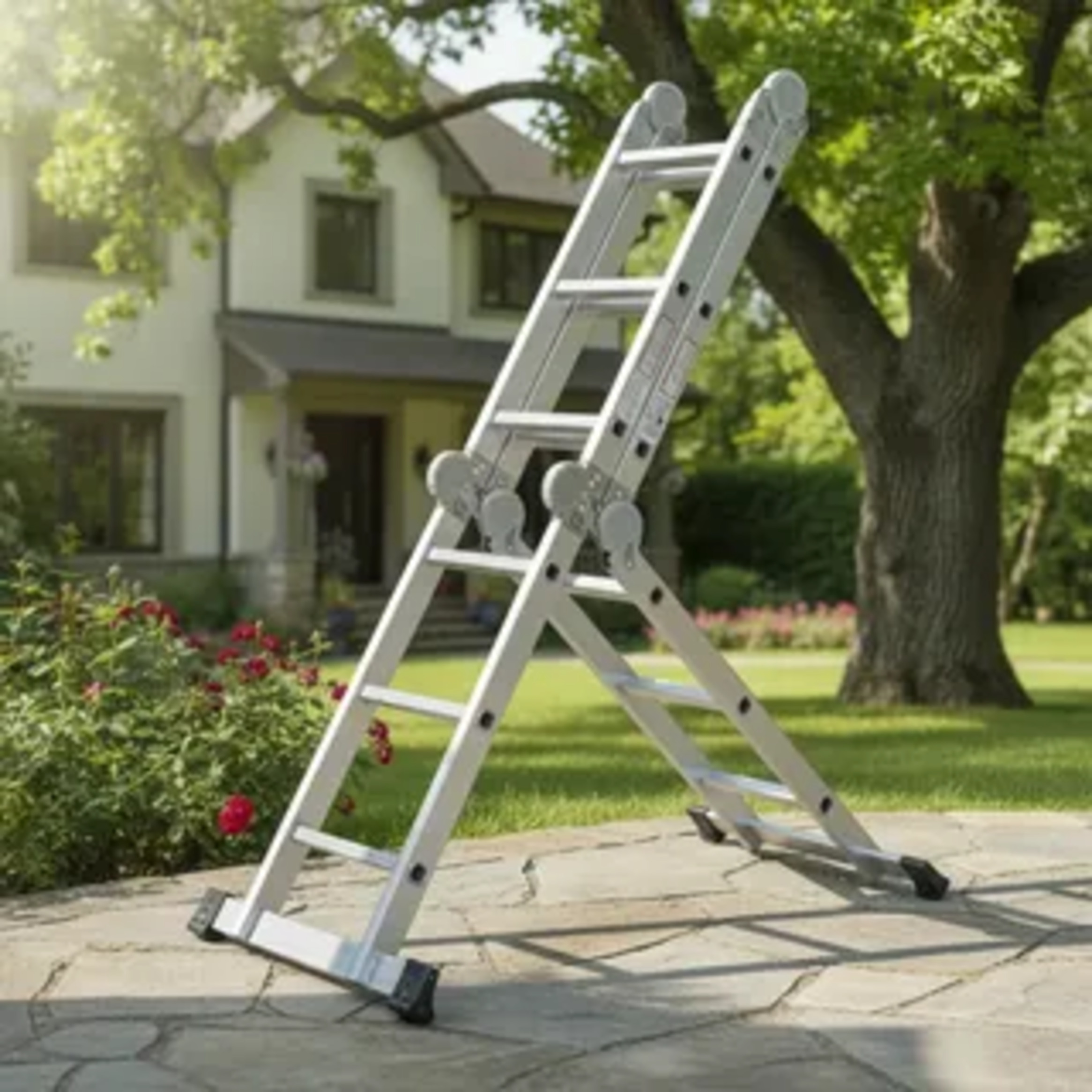 Escalera Aluminio Multiuso 3,5 mt. 12 peldaños QRubber - Imagen 5