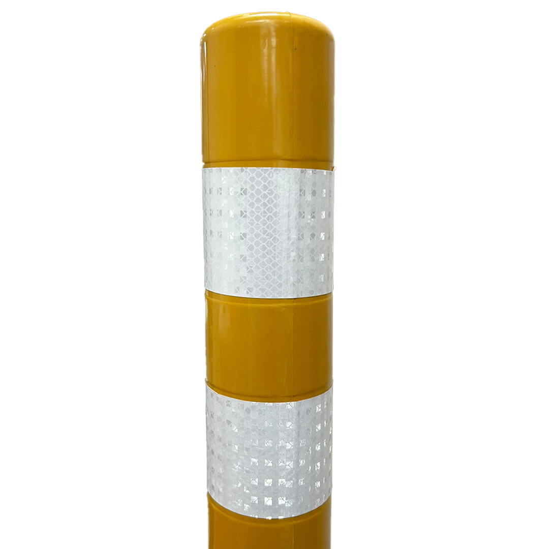 Hito vialidad poliuretano 75cm con 3 cintas - Amarillo - Imagen 2